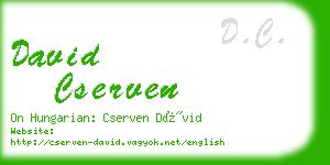 david cserven business card